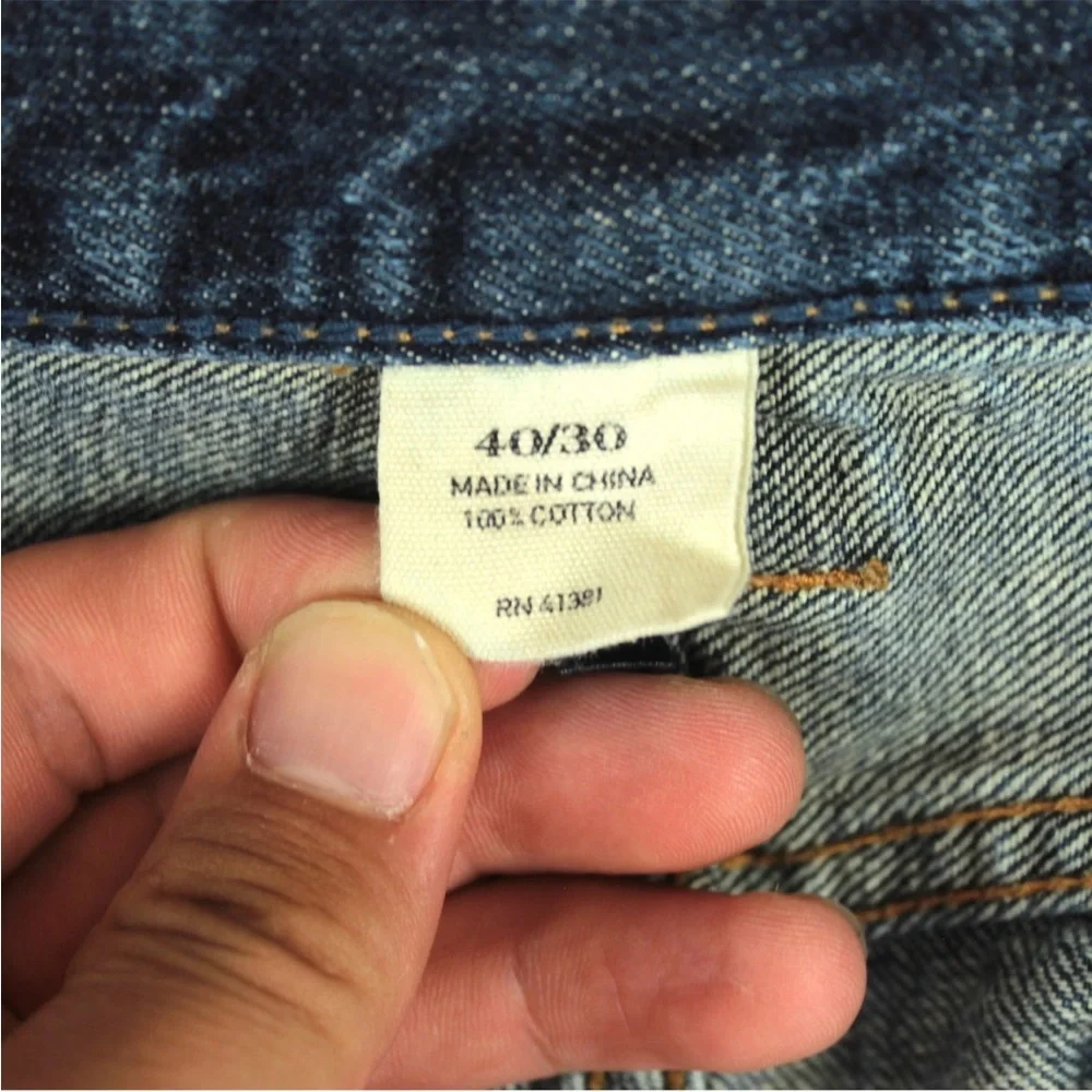 POLO Ralph Lauren Rockland 320 Button Fly Jeans Mens Fit 38x31 Blue Flap Pocket